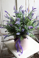 Lawendisa, beżowy flowerbox z lawendą, wys.54cm