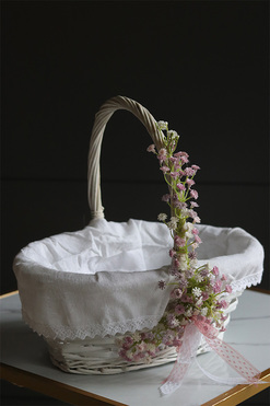 Kaszka Pastella, dekorowany koszyczek wielkanocny z serwetką, wys.30cm