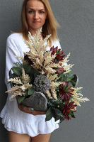 Suculentas Bordo Volcan, kompozycja nagrobna w misie