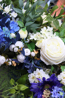 Malediwy Blue, niebieska girlanda na stół, dł.140cm 