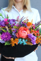 Jesienny Dom Krysi, jesienna kompozycja w łódce