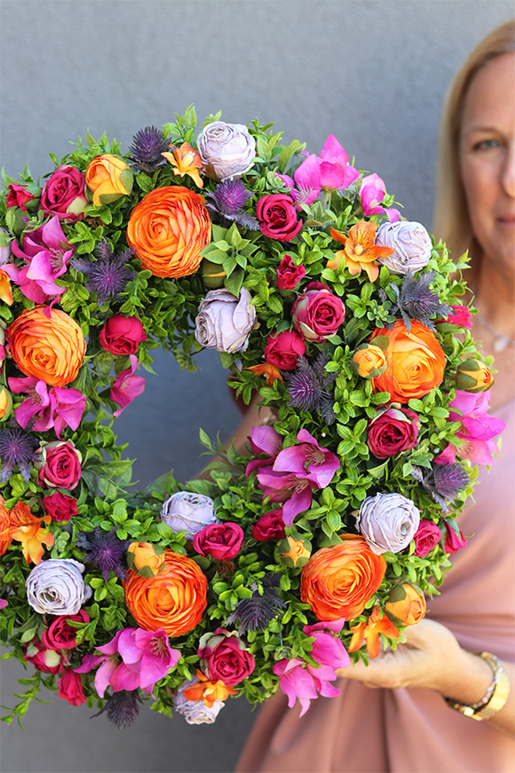 Orange&Pink, wianek dekoracyjny na drzwi