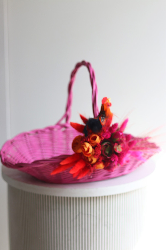 Sweet Coco Fuksja, dekorowany koszyczek wielkanocny