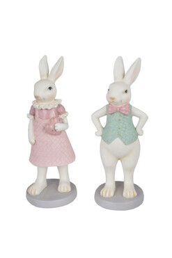 OD RĘKI Bunny Couple, figurka zajączek wielkanocny, kpl.2szt