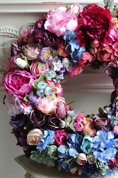 Caryca Lux, duży wianek dwustronny wianek kwiatowy