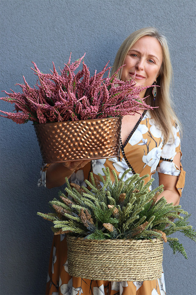 Wrzosowisko Fiolet, kompozycja kwiatowa w donicy