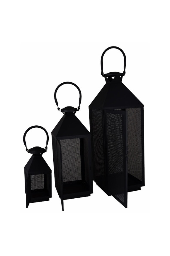 Mesh B, lampion metalowy czarny