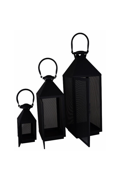 Mesh B, lampion metalowy czarny