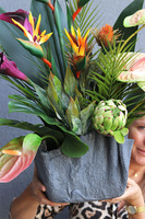 Anturium & Strelicja Volcan, egzotyczna kompozycja kwiatowa