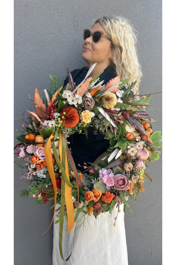 Jesienna Melodia, jesienny wianek na drzwi, śr.52cm