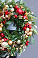 Red&Gold, świąteczny wianek na drzwi