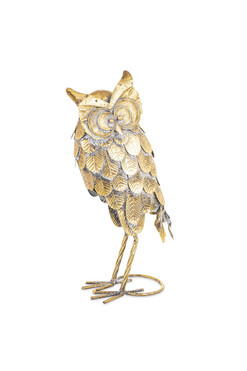 Sowa, figurka ptak w kolorze złotym, wym..45.5x20x11cm