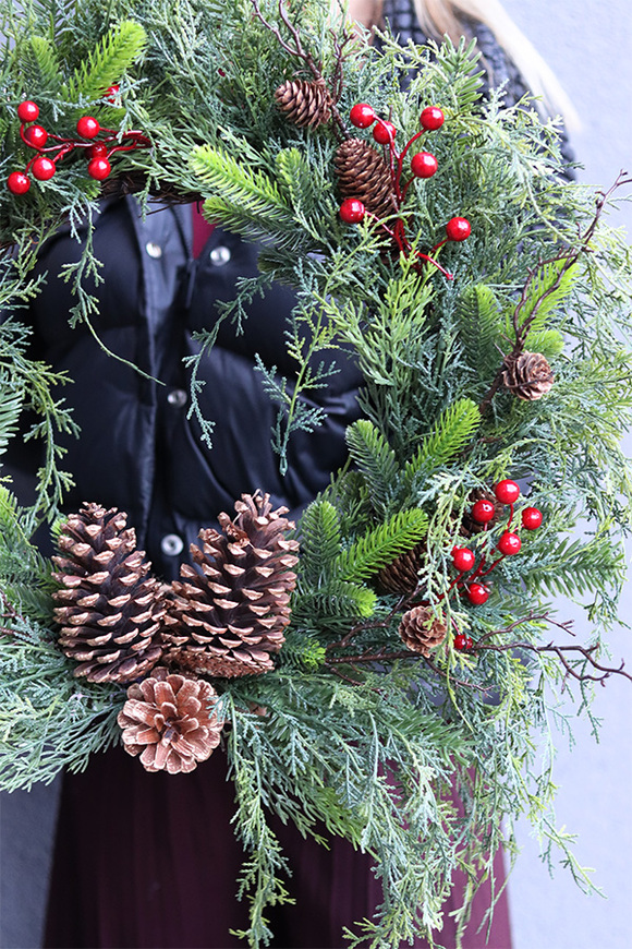 Christmas Green, zimowy wianek zielony