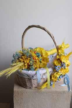 Anabell Zelda, komplet dekoracji wielkanocnych, koszyczek+palemka, wys.25/58cm