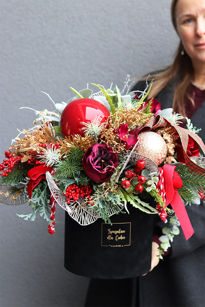 Golden Christmas, flowerbox świąteczny