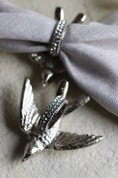 obrączki na serwetki, jaskółki, Lux Villa Silver Glamour