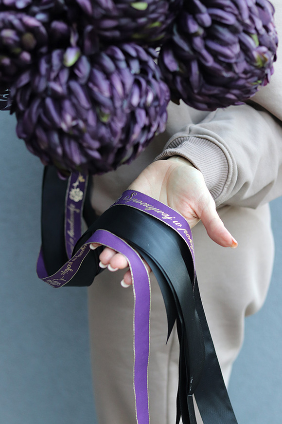 Śliwkowa Chryzantema, bukiet chryzantem