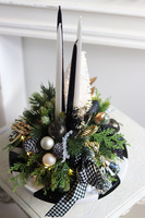 Lollypop Chrismas Black, adwentowy stroik LED na paterze