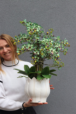 OD RĘKI Green Tulippo, gumowy zielony storczyk w doniczce, wys.70cm 