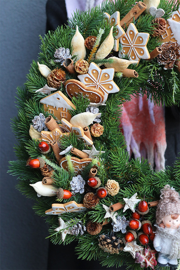 Pieczemy Pieniki, duży bożonarodzeniowy wianek, śr.45cm