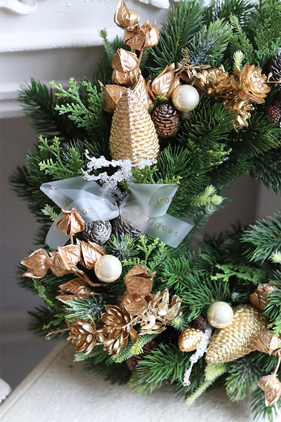 Jerusalem Gold, klasyczny złoty bożonarodzeniowy wianek