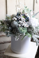 flowerbox świąteczny, White Snow, wym.56x50cm 