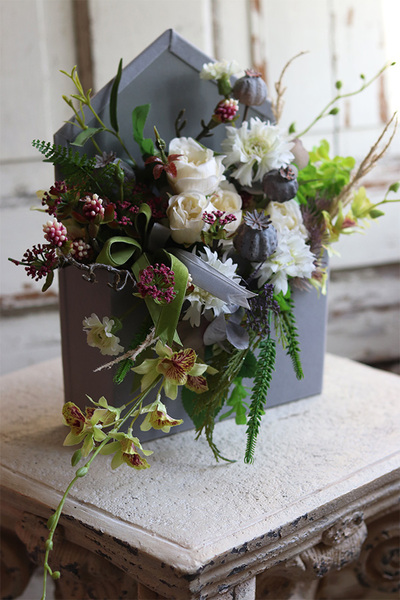 bardzo urocza koperta / welurowy flowerbox, Rejoli, wym.30x35cm 