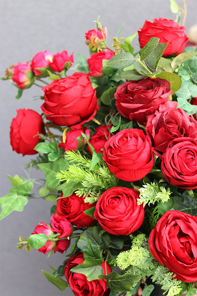 Luiza Neo, bogaty bukiet nagrobny we wkładzie do flakonu, dł.57cm