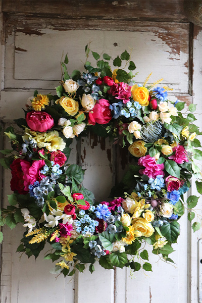 bardzo duży barwny wianek, Marika Summer, śr.60cm 