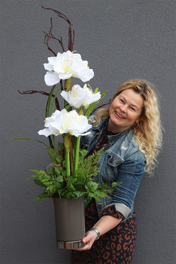 Amarylia Big, dekoracja kwiatowa z amarylisem, wys.110cm 