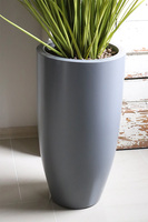 Fiberglass Grey Grandelio, sztuczna trawa w szarej donicy, wys.160cm