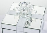 Crystallis Lotos, szklane puzderko / szkatułka na drobiazgi, wym.13x15.5x15.5cm
