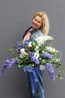 Malediwy Blue L, niebieski bukiet kwiatów, wys.60cm