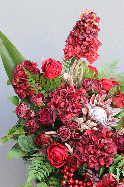 Bordo Luxury, wiązanka nagrobna z różami