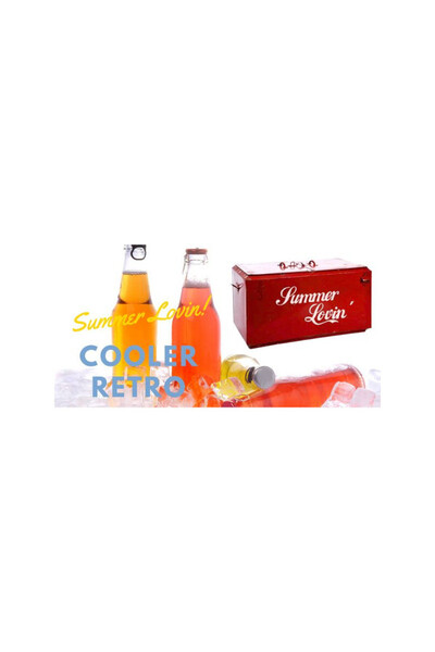 Cooler Retro, metalowy cooler przenośny	