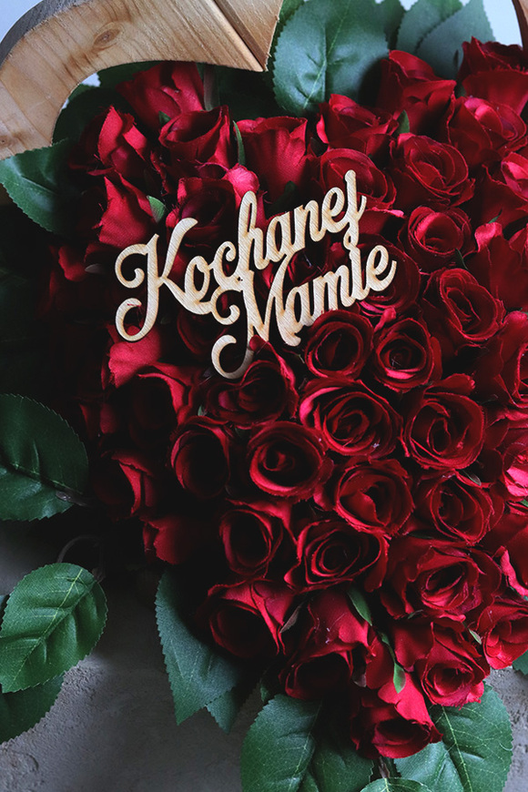 Serce Dla Mamy, dekoracja nagrobna z dedykacją