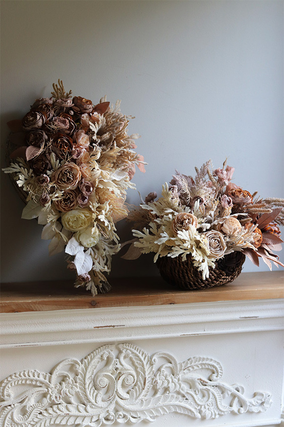 Mortario Deluxe, jesienny kosz z kwiatami