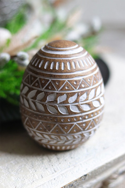 OD RĘKI Jajko Wood C, figurka wielkanocna, wys.10cm