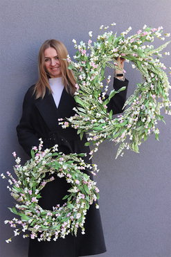 Calina, wiosenny wianek na drzwi, śr.60cm