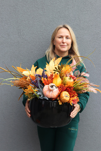 Autumn Decors, jesienna kompozycja w donicy fiberglass