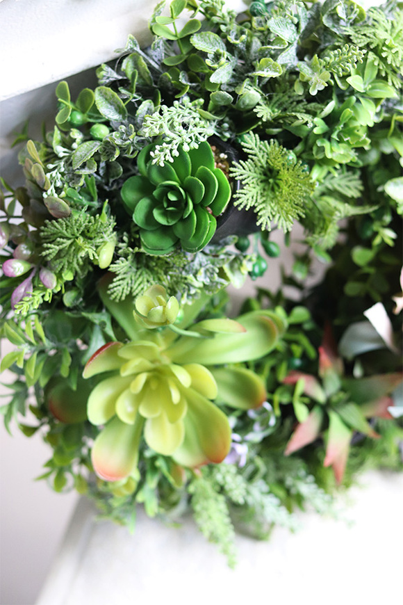 Sukulenty Garden, zielony wianek ozdobny