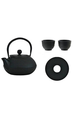 Awaji, żeliwny zestaw do herbaty, czarny, poj.0,8l