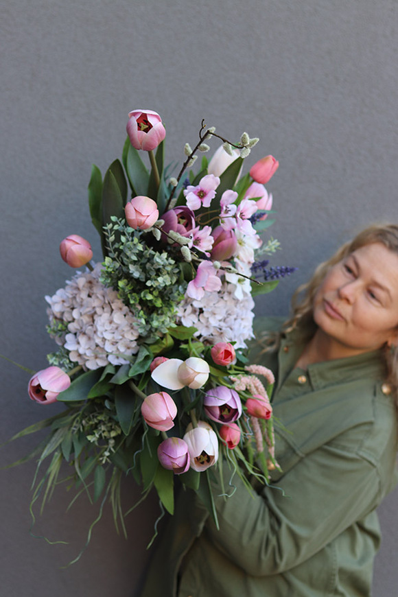 Tulippo Pink, komplet dekoracji nagrobnych