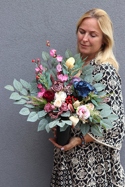 Wspomnienia Jerrete, bukiet nagrobny we wkładzie, dł.53cm 