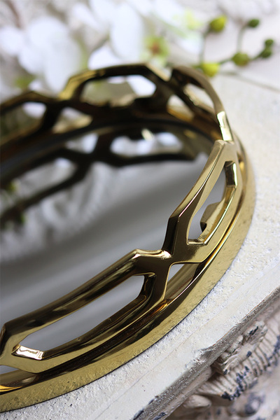 Lux Villa Gold Glamour, okrągła lustrzana taca