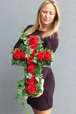 dekoracja nagrobna Christi Roses, wym.52x33cm