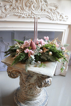 Pudrova Gwiazdka 2, komplet świątecznych dekoracji, stroik+girlanda