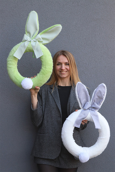 Słodki Króliczek, wianek zawieszka na drzwi