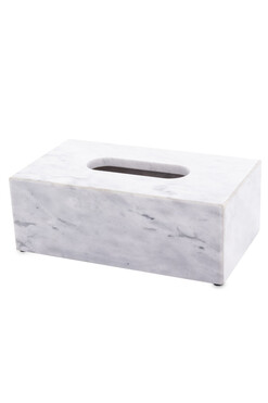 OD RĘKI Marble Luxury, chustecznik podajnik do chusteczek, biały, wym.9x25x14cm