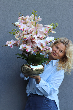 OD RĘKI Morella, wysokiej jakości różowy sztuczny storczyk, wym.62cm